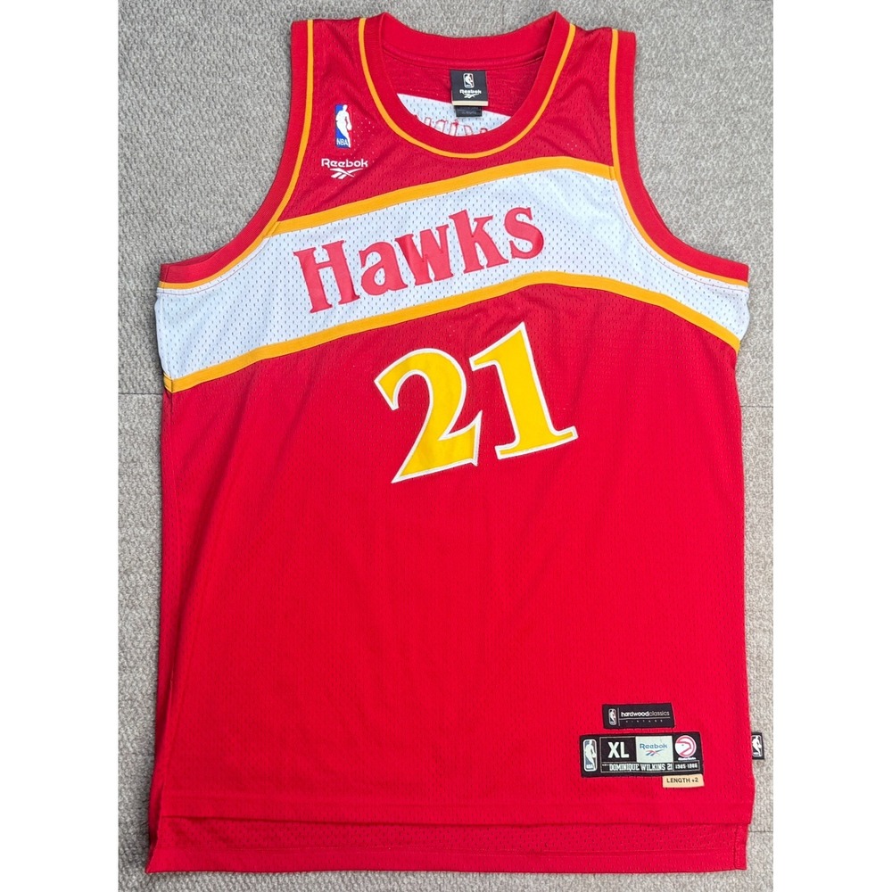 Reebok Vintage NBA #21 Dominique Wilkins Atlanta Hawks Basketball Jersey Size XL